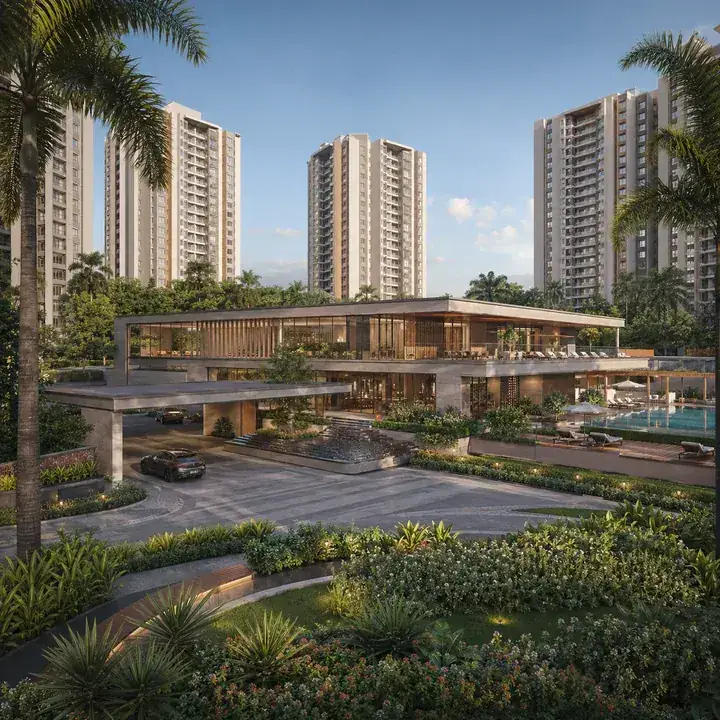 Prestige Forest Edge clubhouse and amenity building set within the landscaped grounds